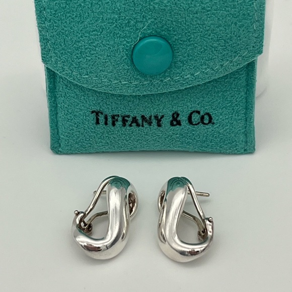Tiffany & Co.-Sterling Silver Endless Infinity Earrings. Vintage Retired Design - Picture 3 of 9